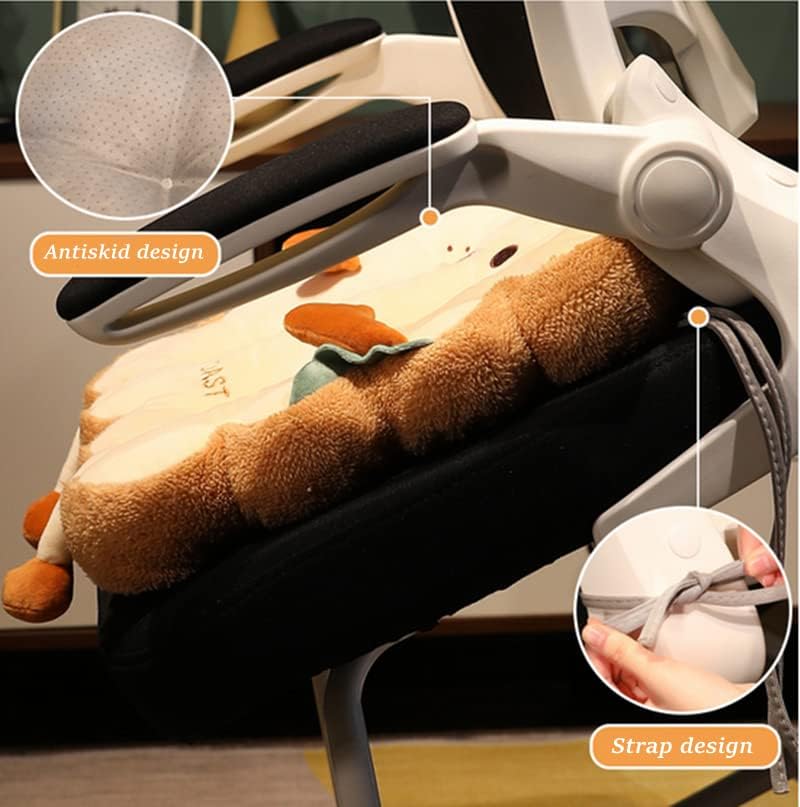 JOSON 17.8 inch Toast Pillow pad, Kawaii Plush Toy Funny Food Plush pad, for Office, Bedroom Seats, Valentine's Day, Christmas Birthday Gift