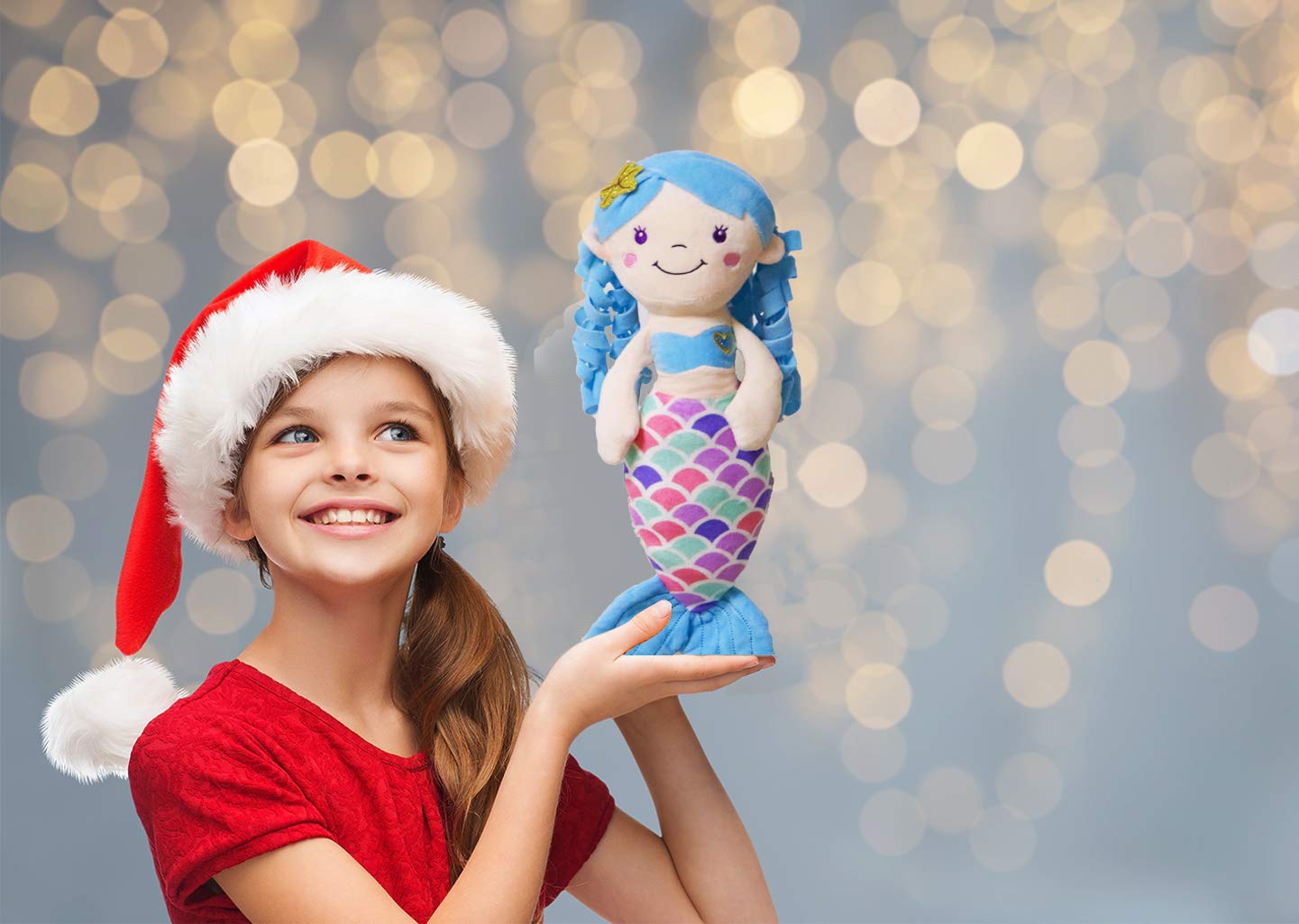 illuOKey Mermaid Doll for Girls, Mermaid Princess Plush, Soft and Snuggly Plush Animal, Lovely Bright Colors, Perfect for Nap Time, Sleep, Travel