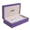 Silverman & Co. Double 6 Large White Domino Set - Purple Case
