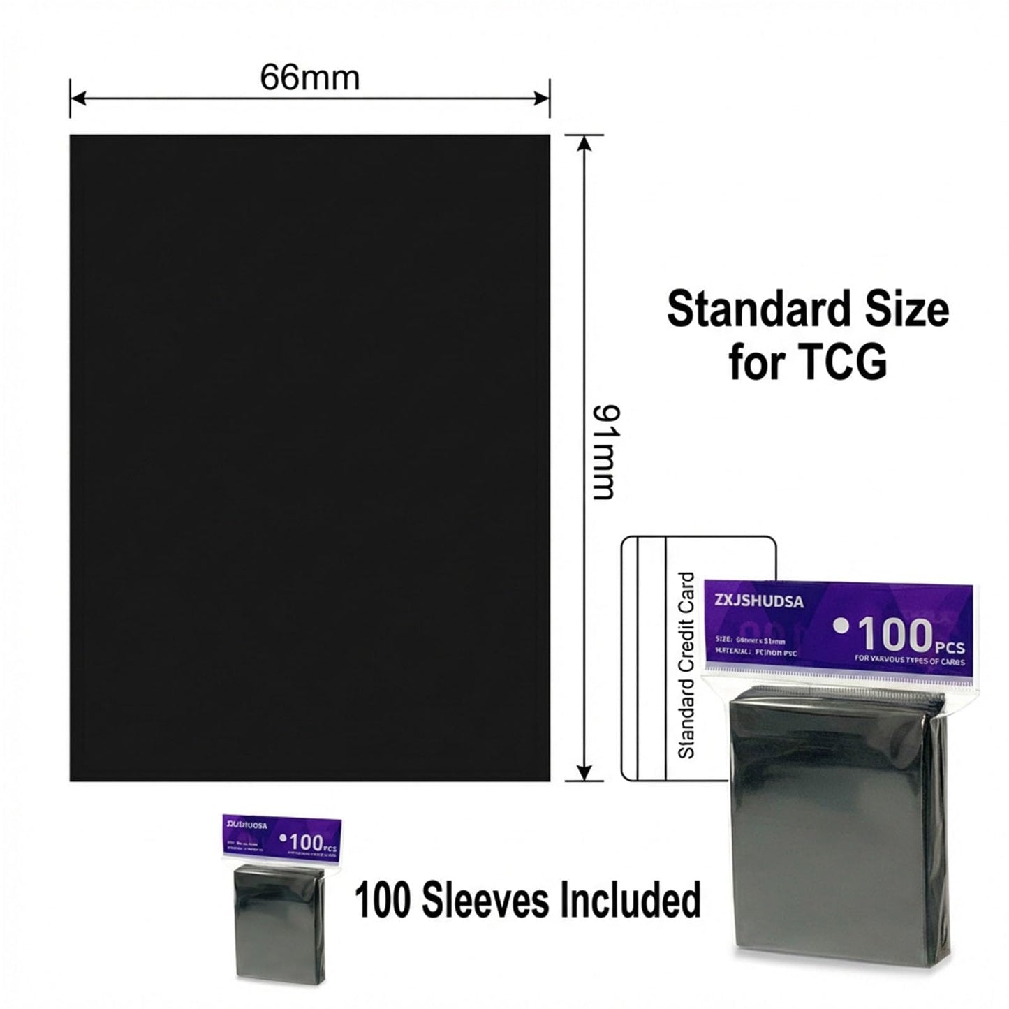 200pcs MTG Card Sleeves, Black Matte Card Sleeves Magic Cards, Protect All Your Trading Cards, for Sports Cards Football Cards Game Cards, 66 x 91 mm