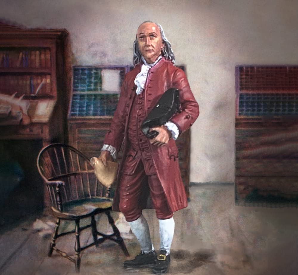 W. Britain Museum Collection 10114 Benjamin Franklin American Statesman 1:30 Scale Metal