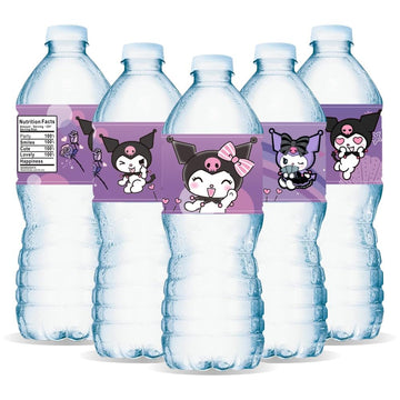 24PCS Kawaii Water Bottle Labels, Kawaii Birthday Party Supplies for Birthday Decorations