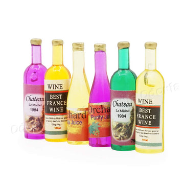 Odoria 1/12 Miniature Wine Bottles 6Pcs Dollhouse Decoration Accessories