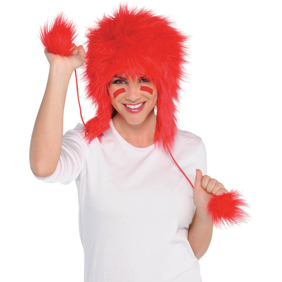 Amscan 250540.4 Red Fuzzy Adult Hat, 1ct