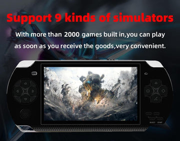 HLF Video Game Console 4.3 inch 8GB Built-in 2000 Retrp Classic Games for Multiple Simulators Game can save multiple progress Video/Music/E-Book