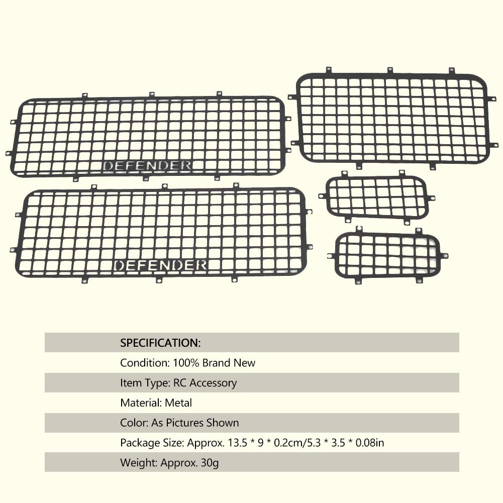 VGEBY1 Crawler Window Mesh, Metal Window Protective Net RC Defender Window Guard for 1/10 RC Crawler Car