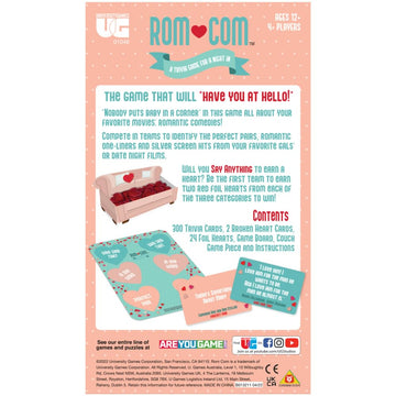 ROM Com Team Trivia Game by University Games, Perfect for Date Nights Girls Nights and Party Game Night, for Ages 12 and Up and 4 or More Players