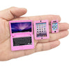 3 Pack Dollhouse Mini Laptop Tablet and Smart Phone Scene Computer Simulation Accessories for Doll 1/6 1/12 Miniatures Silver