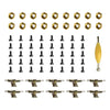 EBCO 10x Trucks & 40x Screws & 20x Nuts & Spanner Tool for 96mm Fingerboard Skateboard Wooden Deck Parts Kit