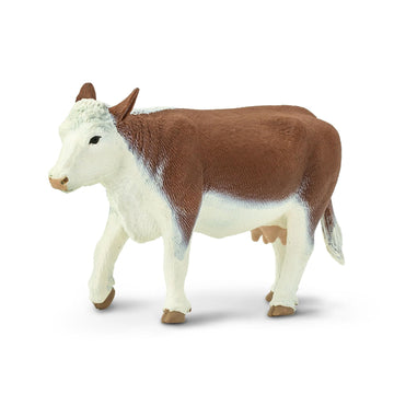 Safari Ltd. Hereford Cow Figurine - Lifelike 5.5" Model Figure - Educational Toy for Boys, Girls, and Kids Ages 1+