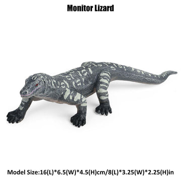 JOKFEICE Animal Figurines, Realistic Monitor Lizard Fairy Garden Accessories, Learning Toys for Christmas Birthday Cake Topper Gift for Boys and Girls