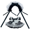 niannyyhouse Headdress Dress Apron 10cm 15cm 20cm Plush Doll Lace Maid Outfit Dress Up Accessories (Black-20cm)