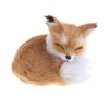 GUDVES Realistic Brown Fox Statue Furs Squatting Model Home Decoration Animals World Collectible Gift for Animal Lovers (Fox Toy)