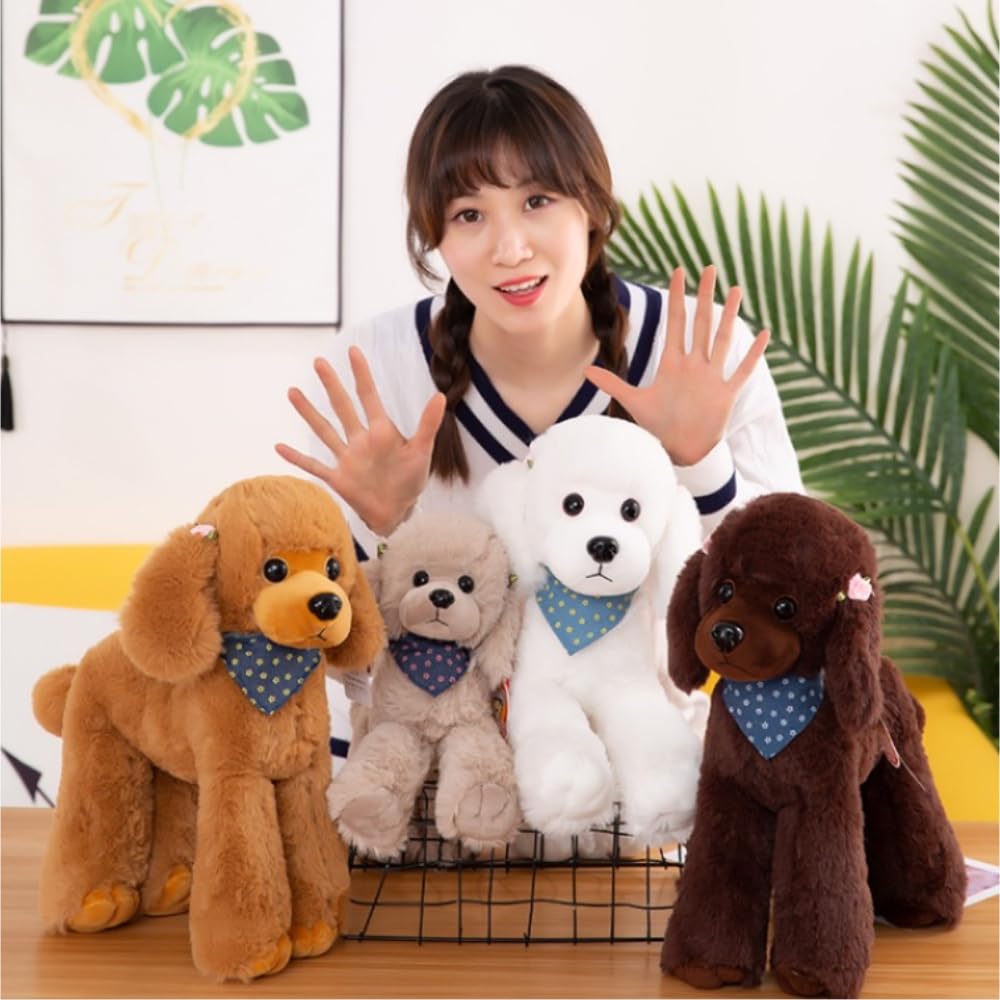 OPHRBU Poodle Plush Toys, Soft and Cute Poodle Plush Toys, Pillows, Cushions, the Best Gift for Your Family and Friends. 1 pc. (Yellow 12 inches)