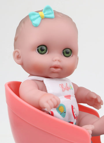 Lil Cutesies TWIN 8.5" All Vinyl Dolls and Stroller Set | Posable and Washable | Removable Outfits |Twin Stroller and Accessory | JC Toys | Ages 2+