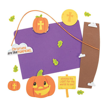 7 1/2" x 5 1/2" Foam Christian Pumpkin Craft Kit - Fun Religious Craft - Makes 12