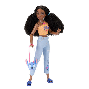 Disney ILY 4EVER Fashion Dolls Dark Hair Stitch 11.5" Tall with 13 Points of Articulation, Two Complete Mix-and-Match Outfits and Mickey Ring for You!