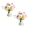 2 Pcs Pink Miniature Flowers in Vase Set - 1:6 Scale Dollhouse Décor with Realistic Details, Tiny Floral Arrangements for Micro Landscape, Train