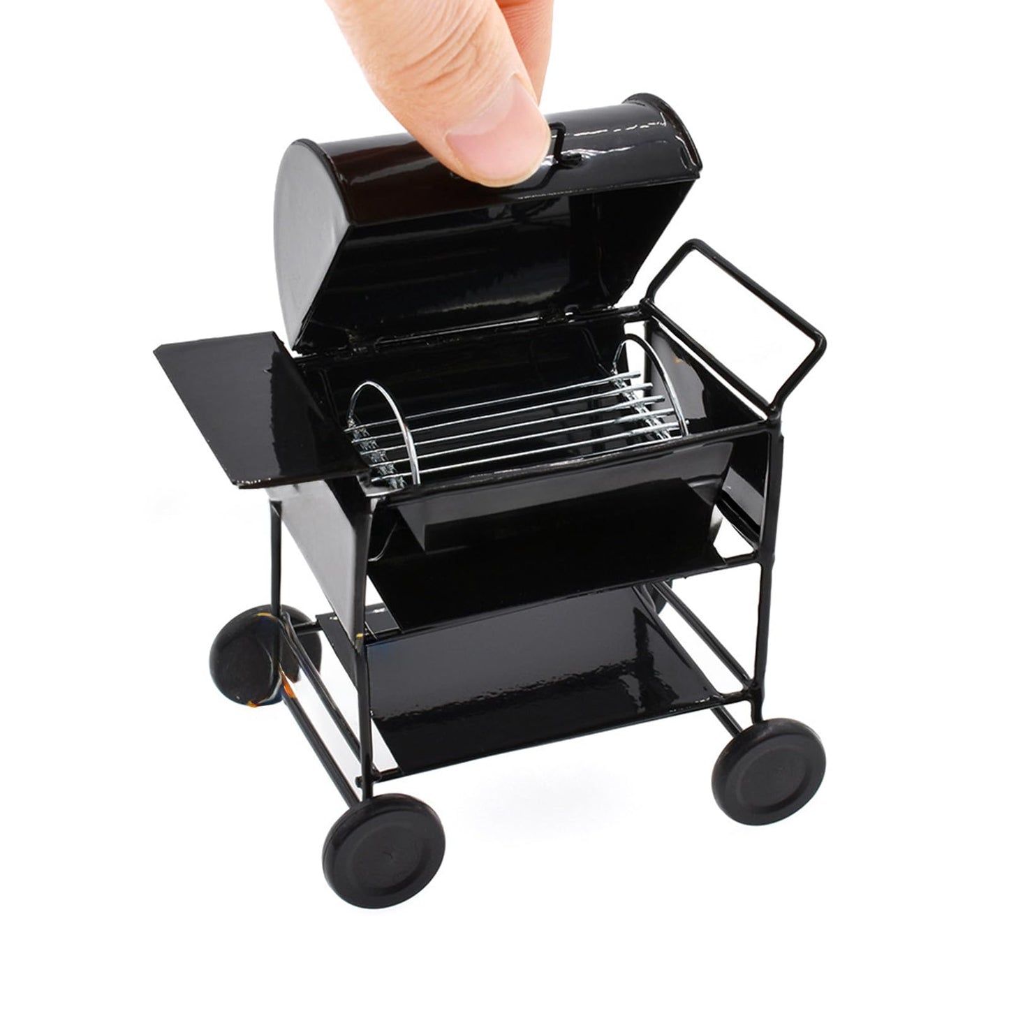 Mini House Miniature Square Barbecue Grill Oven Figurine Garden Cooking Tool Kitchen Accessories Decoration Fake Barbecue Food Realistic Drink Beer