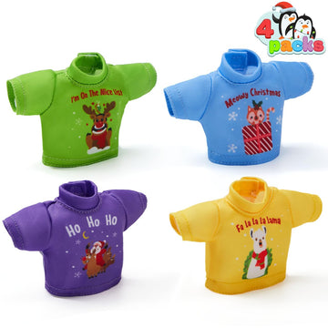 JOYIN 4 Packs Xmas Clothing for Doll Stylish Tshirt Doll Clothing Set, Christmas Decorations, and Holiday Specials