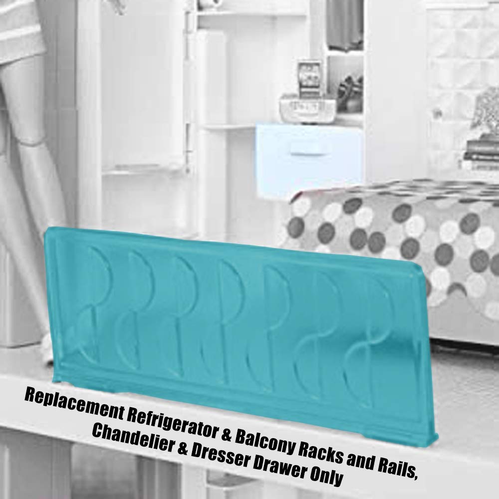 Replacement Parts for Barbie Dreamhouse Playset - FHY73 ~ Replacement Refrigerator and Balcony Racks and Rails, Chandelier and Dresser Drawer