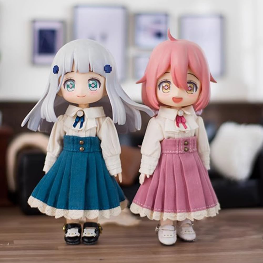niannyyhouse 1/12 BJD OB11 Doll Clothes White Long-Sleeved Shirt Skirt Doll Dressup (Black)