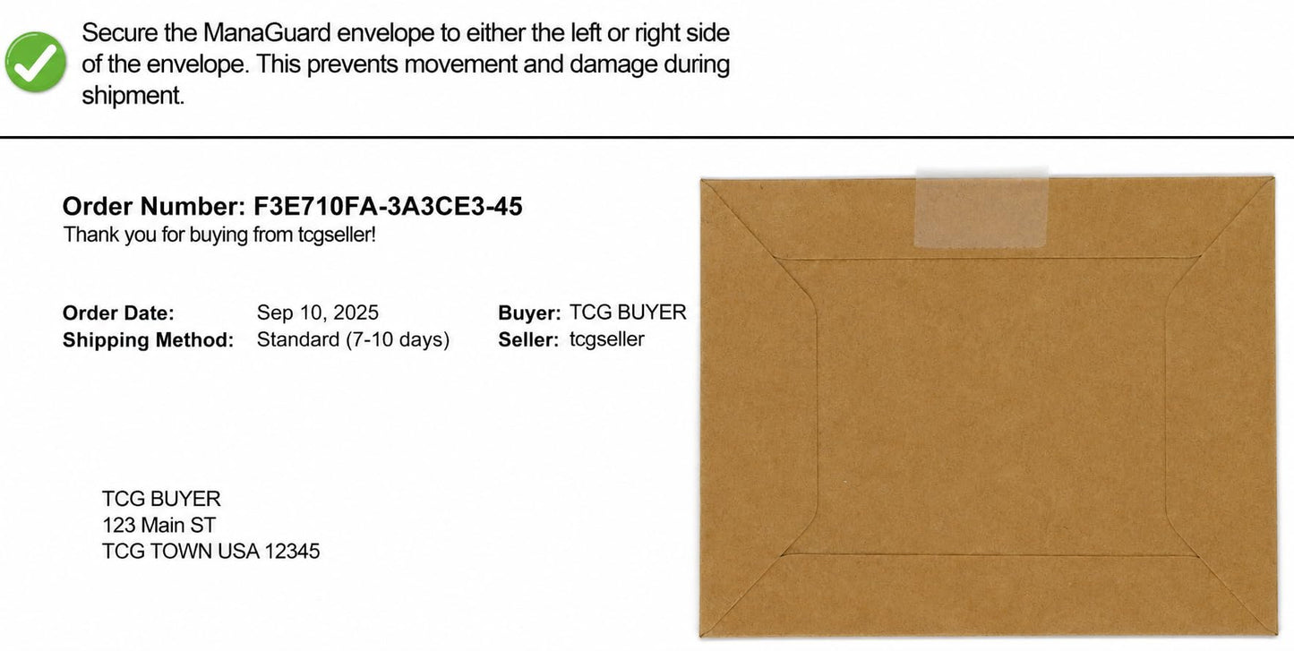 Managuards Trading Card Shipping Protection - 3x4 Semi Rigid Protective Envelope for TCG and Sports Cards, PWE Compatible (Pack of 200)
