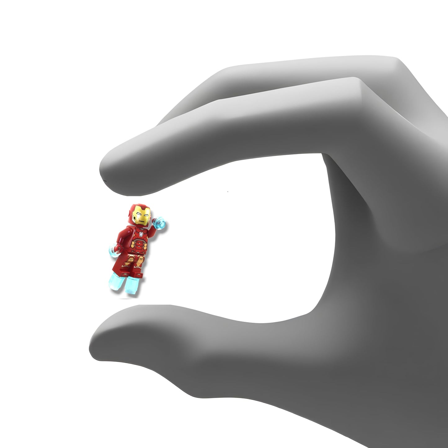 LEGO Superheroes: Iron Man Silver Hexagon on Chest and Power Blasts for Hands and Feet