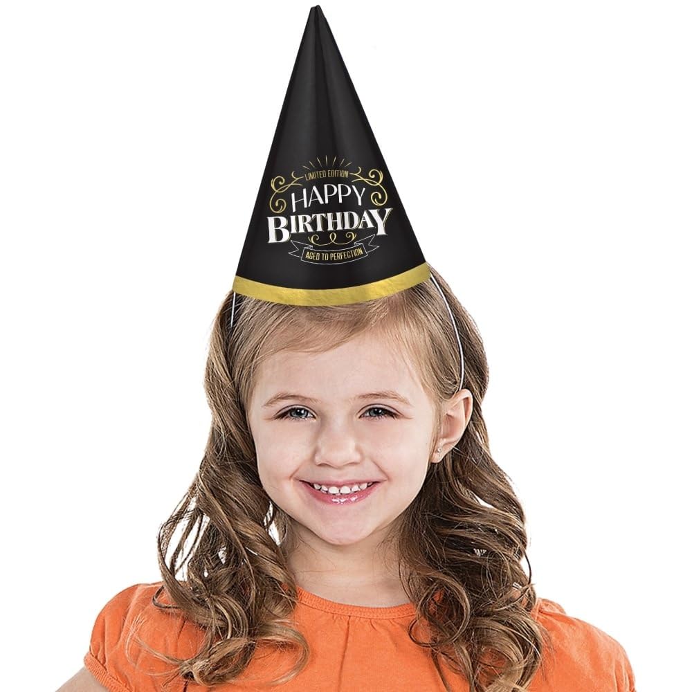Luxurious Better with Age Birthday Cone Hat - 7.5" (1 Pc.) - Premium Quality Paper - Perfect Party Accessory