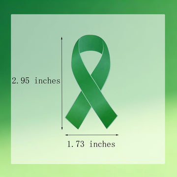 Llxieym Green Ribbon Awareness Stickers Mental Health Awareness Ribbon Sticker for Cerebral Palsy, Liver Cancer, Mental Health, Charity Public Social