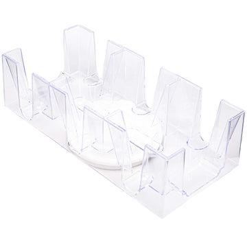 Brybelly Elite Rotating Card Deck Tray | Standard Sized Playing Cards | Rotates in Any Direction | Clear | 9 Deck Tray