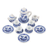 BAENRCY 1 Set 15 Pieces 1:12 Ceramics Tea Cup Set Lovely Dollhouse Decoration Set Dollhouse Kitchen Accessories(#4)