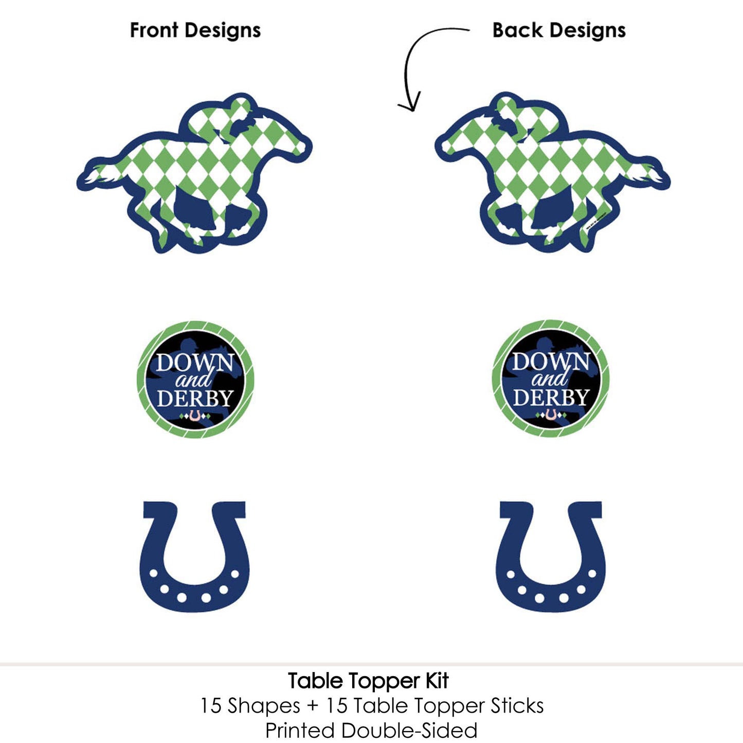 Big Dot of Happiness Kentucky Horse Derby - Race Party Centerpiece Sticks - Table Toppers - Set of 15