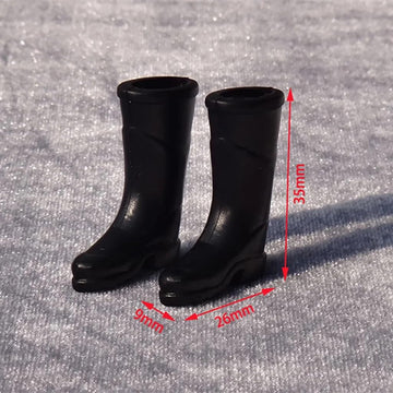 1Pair Black 1/12 Miniature Rubber Boots Dollhouse Garden Accessories, DIY Micro Scene Decor