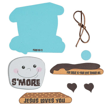 Fun Express Jesus Loves You S'More Ornament Craft Kit - Sunday School Crafts for Kids 12 Pack | Christian Crafts & VBS Vacation Bible School Supplies