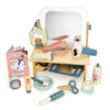 Tender Leaf Toys - Hair Salon - 21 Piece Pretend Play Wooden Hair Cutting Kit, Hairdresser Kit, Hair Styling Set with Tilting Mirror - Encourages
