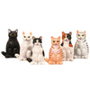 BYTERT Cat Figurines Playset, 6 Pcs Realistic Detailed Cat Figures Cat Cake Topper Figures Fairy Garden Miniature Cat Figurines Collection Playset