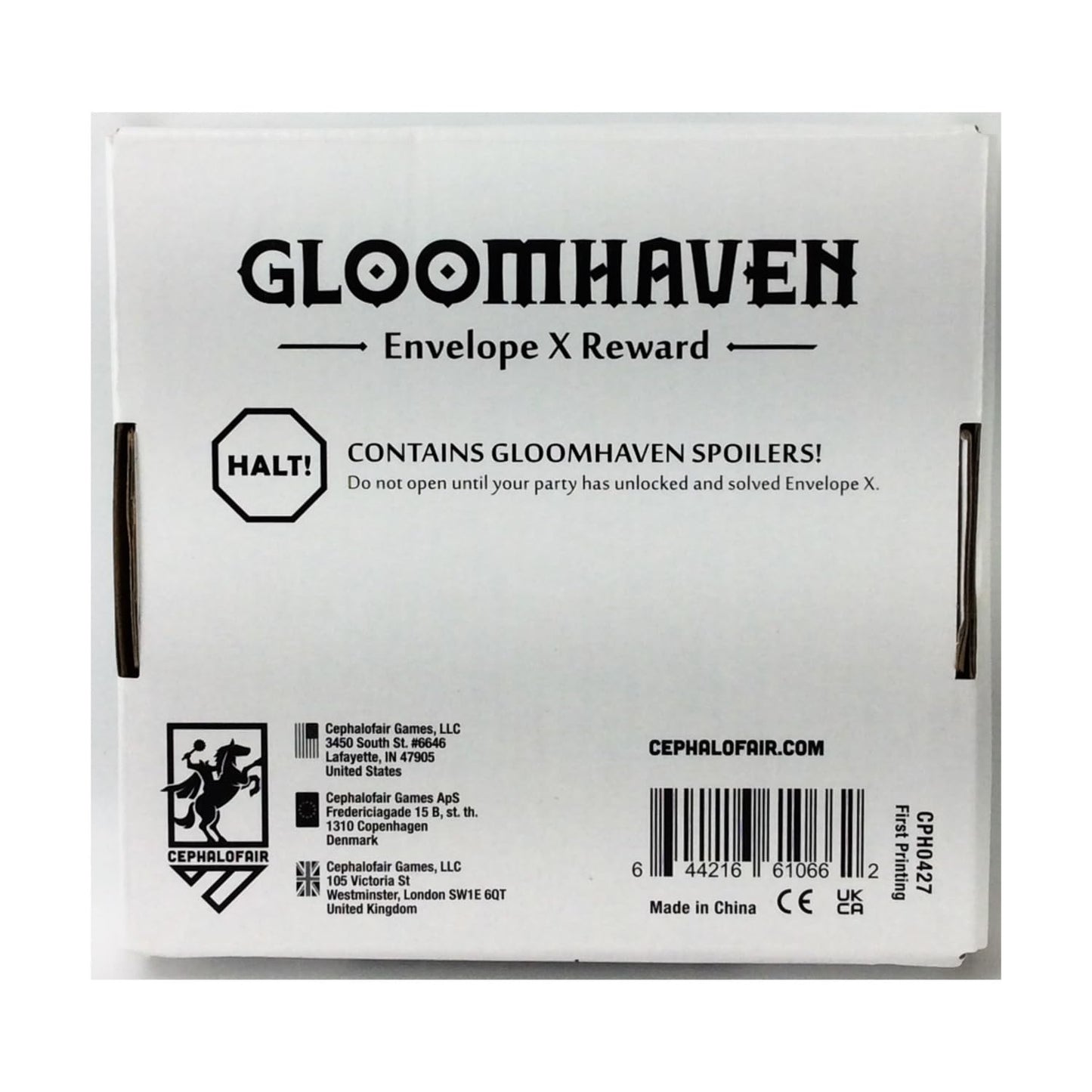 Cephalofair Games: Gloomhaven: Envelope X Reward - Non-Descript Product to Use with Gloomhaven Board Game, Expansion Accessory
