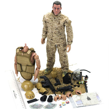 12 Inch Soldier Action Figure Model, 1/6 Realistic Army Military Navy Seal Model Set with Weapons and Accessories for Adults Military Lovers