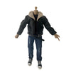 1/12 Action Figure Clothes,Leather Jacket for 6 inch Male Action Figures,6 inch Male Jackets. (Style 3-Fur Collar Black)