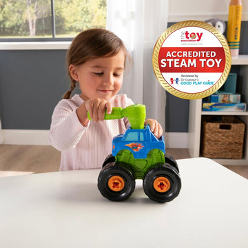 Build-A-Buddy Monster Truck Toy - 2-in-1 Building Toys for Take Apart Play - Kids Building Sets - Construction Toys Ages 18 Months and Up