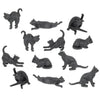 Accoutrements Archie McPhee Itty Bitty Black Cats - Bag of 12 Adorable Vinyl Kitties in 6 Styles for Cat Lovers and Halloween Fun