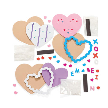 Fun Express Valentine Cookie Foam Magnets Craft Kit - Makes 12 - Valentine's Day Crafts for Kids