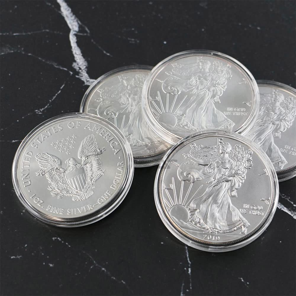 OnFireGuy 10pcs 40.6mm Direct Fit H40 Coin Holder Capsules for 1oz Silver Eagles | Protective Coin Cases for American Silver Eagles, 1oz Silver Panda