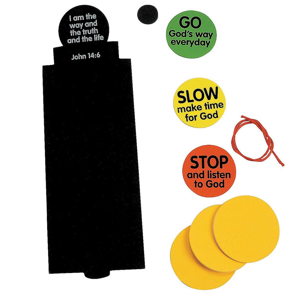 Fun Express Bible Kit Sunday School Traffic Light Paper Paper Kit - Religious Kid for Kids Christian for Kids VBS - Sunday School for Kids Ages 4-8