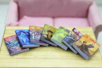 SXFSE Dollhouse Decoration Accessories, 1:12 Dollhouse Miniature Scene Model Novel Books for Bedroom Book Room Play Toy 7 Pcs (Multicolored, 20 x 24