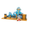 Super Mario Deluxe 2.5in Bowser's Air Ship Playset with Fire Mario Action Figure, Rope Ladder and Screw-Bolt Obstacles