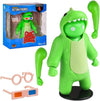 Gang Beasts Green Dinosaur Costume Kigurumi Game Fighter Character Figure