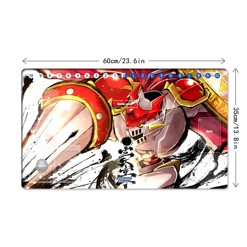 Mlikemat New DTCG Duel Playmat Digimon Galantmon Trading Card Game TCG CCG Mat Pad + Free Bag (ZD002-222-SM)