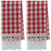 Dolls House Red Gingham Tea Towels Miniature Kitchen Cafe Accessory